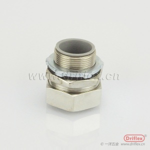 Driflex方帽铜镀镍直接头六角软管连接器型机电设备穿线用