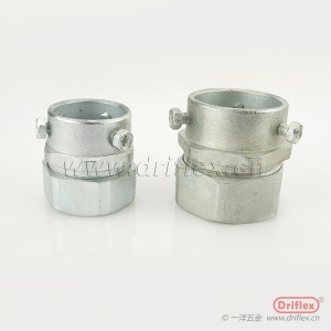 一洋五金供应锌合金卡套式接头钢管连接器，DN12-100，金