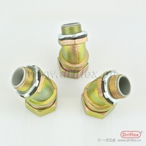铁镀锌45度弯头外螺纹直角软管连接器NPT3/8&a